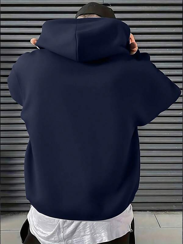 Moletom Com Capuz Bolso Canguru Com Cordão Oversized Casual