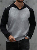 Moletom Com Capuz Raglan Texturizado Com Ribana Casual