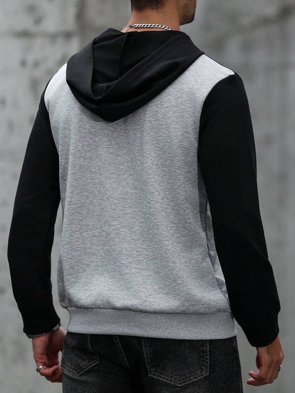 Moletom Com Capuz Raglan Texturizado Com Ribana Casual