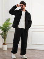 Conjunto Moletom Com Zíper Peluciado e Calça Peluciada