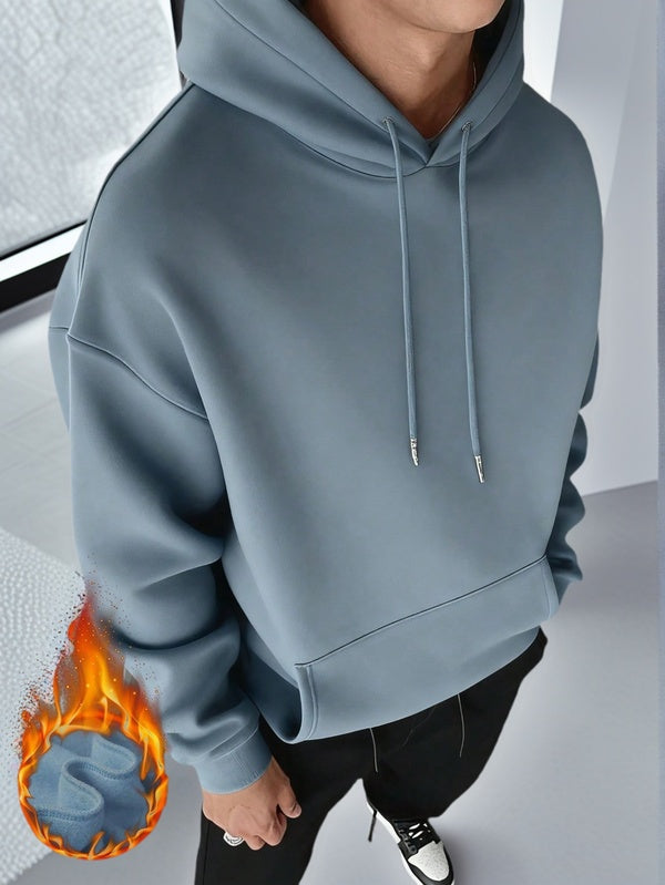Moletom Com Capuz Peluciado Bolso Canguru Oversized