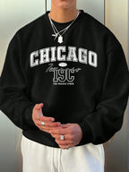 Suéter Gola Redonda Estampa Lettering Com Ribana Oversized Casual