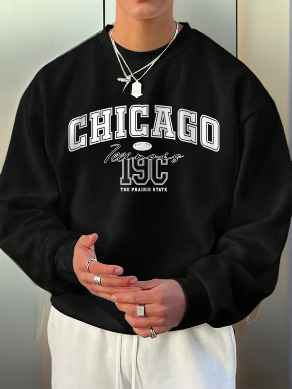 Suéter Gola Redonda Estampa Lettering Com Ribana Oversized Casual