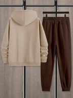 Conjunto Com Capuz Estampado Calça Jogger Com Cordão