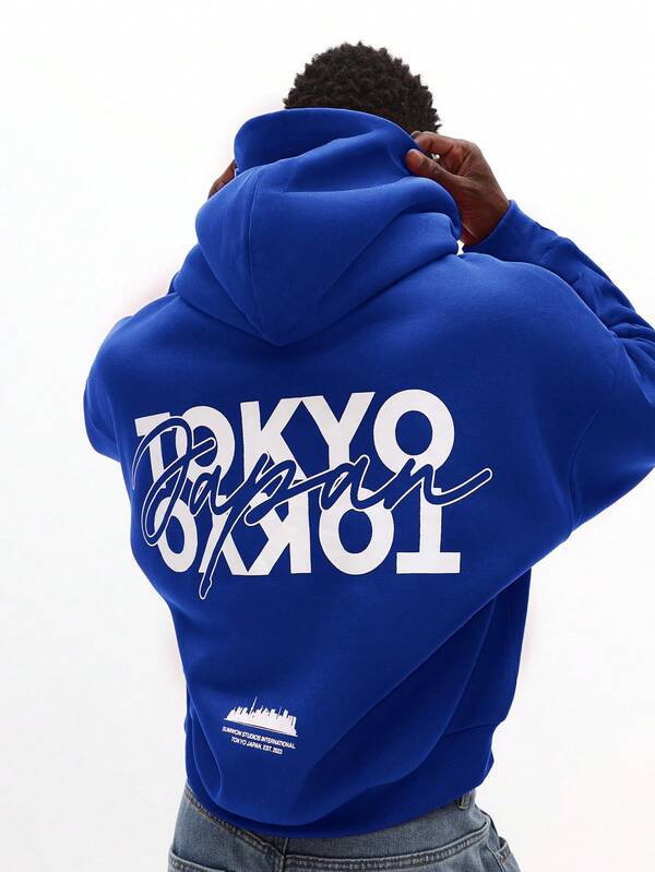 Moletom Com Capuz Lettering Tokyo Nas Costas Estampa Urbana