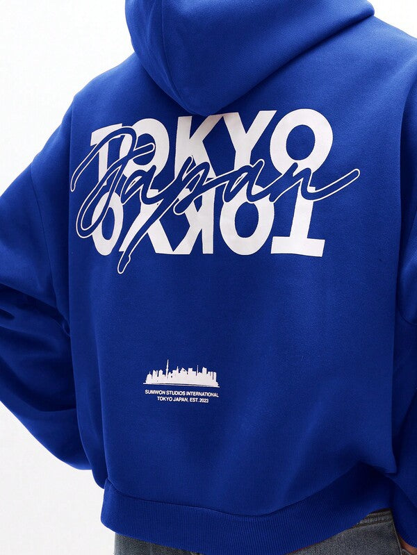 Moletom Com Capuz Lettering Tokyo Nas Costas Estampa Urbana
