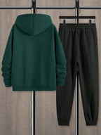 Conjunto Moletom Com Capuz Patch e Calça Com Cordão Punho