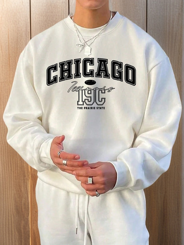 Suéter Gola Redonda Estampa Lettering Com Ribana Oversized Casual