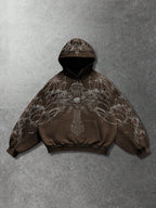 Moletom Com Capuz Ribana Estampa Gótica Ornamental Street