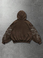 Moletom Com Capuz Ribana Estampa Gótica Ornamental Street