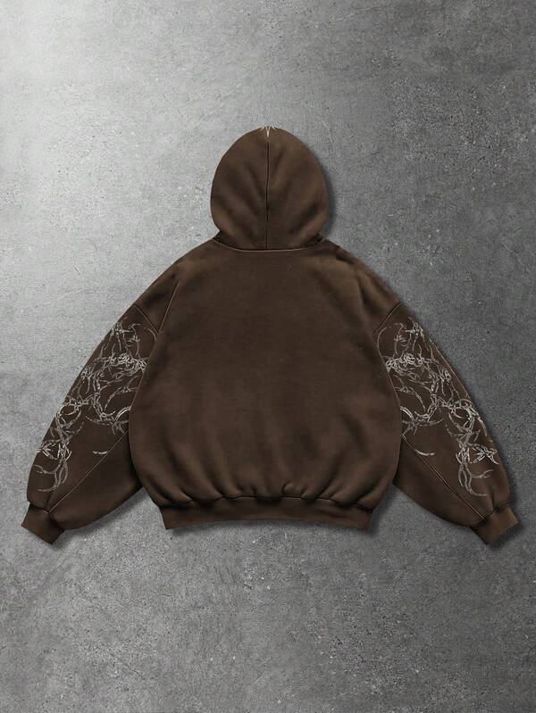 Moletom Com Capuz Ribana Estampa Gótica Ornamental Street