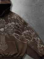 Moletom Com Capuz Ribana Estampa Gótica Ornamental Street