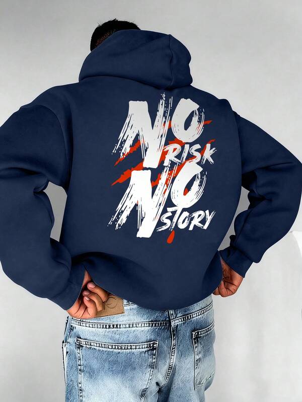 Moletom Com Capuz Estampa Lettering Gigante Nas Costas Casual