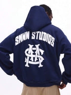 Moletom Com Capuz Lettering Universitário Nas Costas Com Ribana