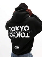 Moletom Com Capuz Lettering Tokyo Nas Costas Estampa Urbana