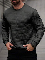 Suéter Texturizado Gola Redonda Com Ribana Patch Casual