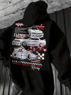 Moletom Com Capuz Estampa Racing Costas Lettering Street