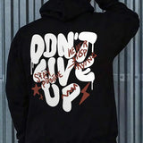 Moletom Com Capuz Estampa Lettering Costas Estilo Graffiti