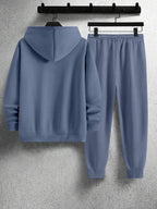 Conjunto Moletom Com Capuz Estampa e Calça Com Punho