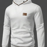 Moletom Com Capuz Texturizado Patch Frontal Gola Cruzada Ribana