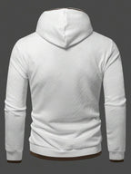 Moletom Com Capuz Texturizado Patch Frontal Gola Cruzada Ribana