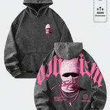 Moletom Com Capuz Bolso Canguru Estampa Costas E Frontal Casual