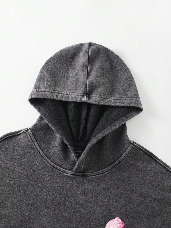 Moletom Com Capuz Bolso Canguru Estampa Costas E Frontal Casual