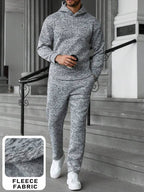 Conjunto Moletom Com Capuz Texturizado e Calça Com Punho