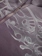 Moletom Com Capuz Com Zíper Estampa Abstrata Frontal Ribana
