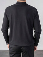 Suéter Gola Alta Tricot Minimalista Com Ribana Regular Fit
