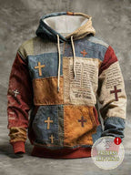 Moletom Com Capuz Estampa Patchwork Com Lettering Frontal