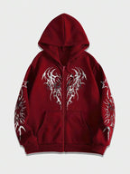Moletom Com Capuz Com Zíper Estampa Angelical Frontal Ribana