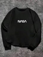 Suéter Gola Alta Estampa Lettering Com Ribana Oversized Casual