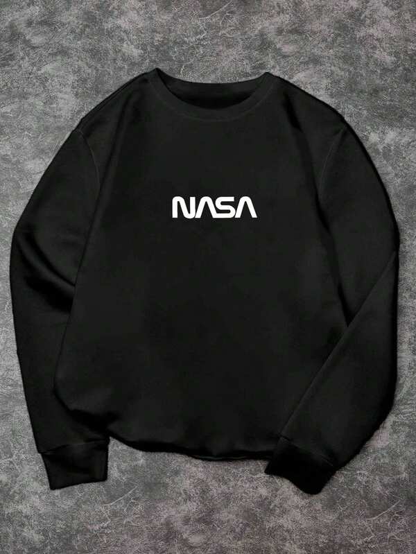 Suéter Gola Alta Estampa Lettering Com Ribana Oversized Casual