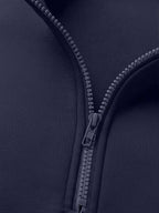 Suéter Meio Zíper Gola Alta Com Ribana Minimalista Casual