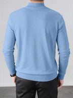 Suéter Gola Alta Tricot Minimalista Com Ribana Regular Fit
