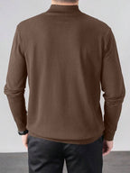 Suéter Gola Alta Tricot Minimalista Com Ribana Regular Fit