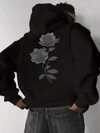 Moletom Com Capuz Ribana Estampa Floral Street Urbano
