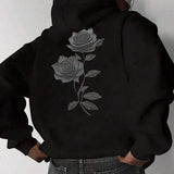 Moletom Com Capuz Ribana Estampa Floral Street Urbano