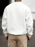 Suéter Gola Alta Bordado Com Ribana Minimalista Casual Regular