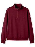 Suéter Meio Zíper Gola Alta Com Ribana Oversized Minimalista