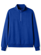 Suéter Meio Zíper Gola Alta Com Ribana Oversized Minimalista