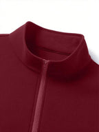 Suéter Meio Zíper Gola Alta Com Ribana Oversized Minimalista