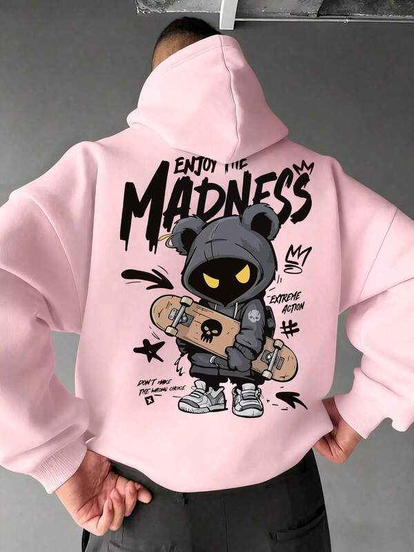 Moletom Com Capuz Estampa Lettering Skate Street Urbano
