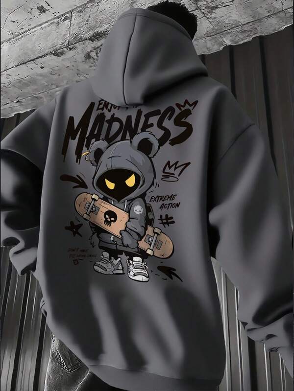 Moletom Com Capuz Estampa Lettering Skate Street Urbano