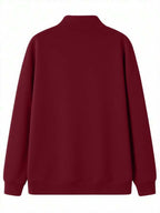 Suéter Meio Zíper Gola Alta Com Ribana Oversized Casual