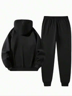 Conjunto Moletom Com Capuz e Calça Estampada Com Punho