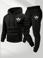 Conjunto Moletom Com Capuz e Calça Estampada Com Punho