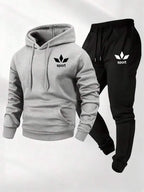 Conjunto Moletom Com Capuz e Calça Estampada Com Punho