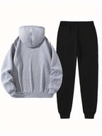 Conjunto Moletom Com Capuz e Calça Estampada Com Punho